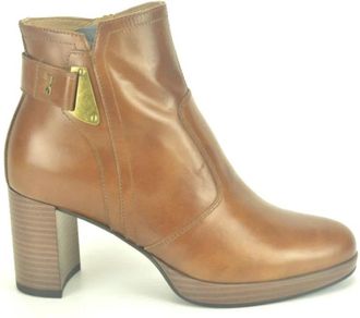 Nero Giardini Cognac Haklaarzen - Dames - Laarzen met Hak - Bruin - 40 EU - Leer - Schoenen