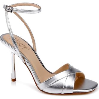 Badgley Mischka Parisa Ankle Strap Sandal in Silver Metallic at Nordstrom, Size 8.5