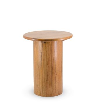 Moycor Mesa auxiliar pata cil&iacute;ndrica madera beige d. 45 cm