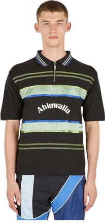 Ahluwalia Studio Gestreept Poloshirt - Heren - Polos - Zwart - M - Katoen - Tops