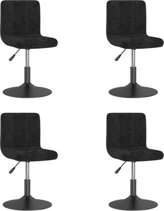 vidaXL Sillas De Comedor Giratorias 4 Unidades Terciopelo Negro Vidaxl