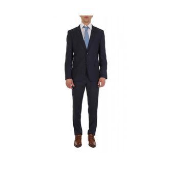 HUGO BOSS Heren, Pakken, Blauw, Maat: 5XL Wol