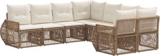 vidaXL Conjunto De Sof&aacute;s De Jard&iacute;n 8 Uds. 8-n&uacute;mero De Plazas Beige Vidaxl