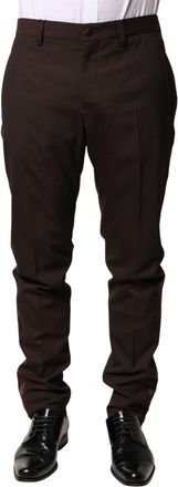 Dolce & Gabbana Brown Polyester Men Dress Trousers Mens Pants