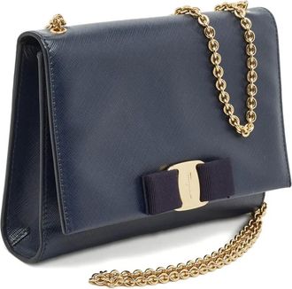 Ferragamo Vara schoudertas met strik - Blauw