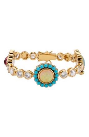 Kurt Geiger Crystal Chain Bracelet in Gold Multi at Nordstrom Rack