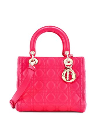 Dior Lady Dior Bag Cannage Quilt Lambskin Medium satchel - Roze
