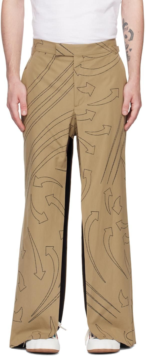 【関税・送料込み】VIVIENNE WESTWOOD LINEN BERTRAM PANTS Vivienne Westwood Brown Linen Bertram Tailored Pants from