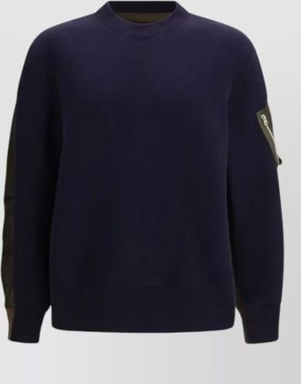 sacai cotton nylon sweatshirt
