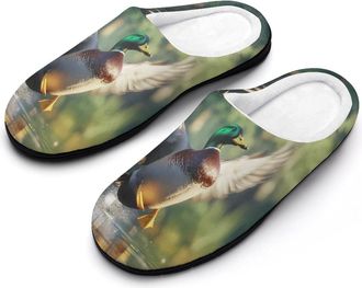 Generic Funny Mallard Duck Mens Slippers Memory Foam Winter Warm Sandals Slip On House Shoes Size 7-14