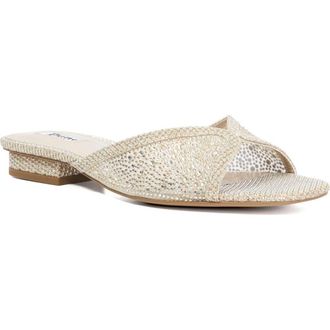 Dune London Naya Crystal Studded Sandal in Gold at Nordstrom, Size 6.5Us