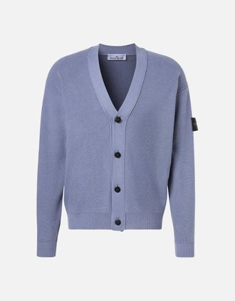 Stone Island Mens S00D8 KNITTED CARDIGAN - Navy - Size: 40