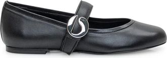 Coperni Zwarte leren ballerina sandalen - Dames - Ballerinas - Zwart - 40 EU - Schoenen