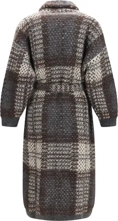 Brunello Cucinelli Macrocheck Mohair Blend Coat