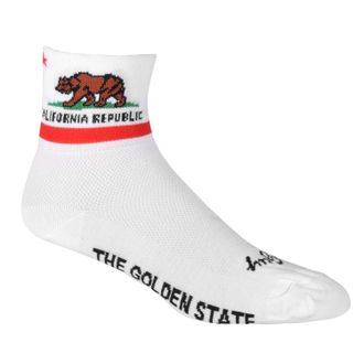 SockGuy Mens California Flag Socks Large/X-Large (43 To 48) White