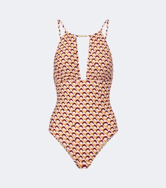 Melissa Odabash Surfside cutout printed swimsuit