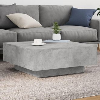 vidaXL Vidaxl - Mesa De Centro Madera De Ingenier&iacute;a Gris Hormig&oacute;n 80x80x31 Cm