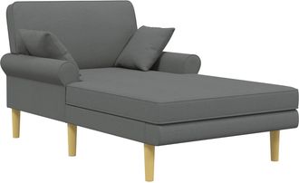 vidaXL Chaise Longue Gris Oscuro Tela Vidaxl