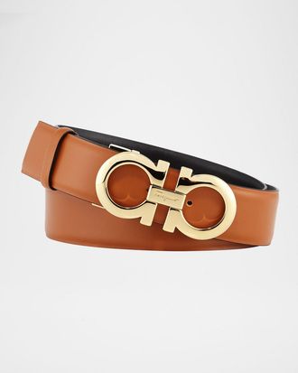 Ferragamo Gancini-Buckle Reversible Leather Belt