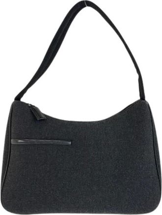 Prada Pre-owned Shoulder Bags, female, Gray, Size: ONE SIZE Pre-owned Sports Wool Nylon Handbag