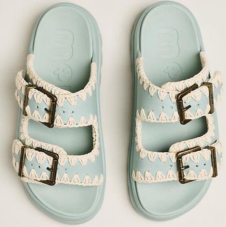 Mou Whipstitch Buckle Slide Sandals