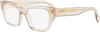Fendi Roma Fe50118I Optisch Montuur - unisex - Accessoires - Beige - Maat: 52 MM
