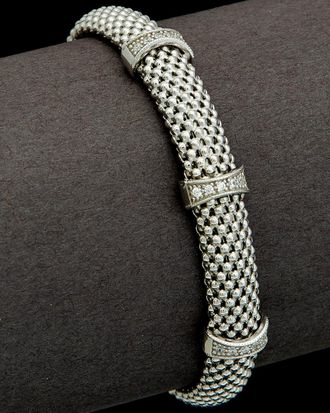 Meshmerise 18K Over Silver 0.20 Ct. Tw. Diamond Mesh Cuff