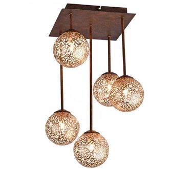 Paul Neuhaus Paul Neuhaus Greta Lámpara de techo semiempotrada color óxido 5xG9