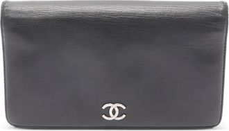 Chanel 2010-2011 Interlocking CC bi-fold leather wallet - Black