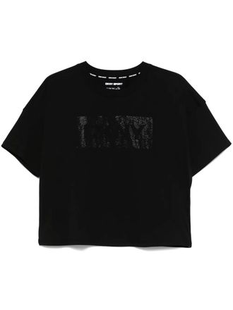 DKNY stud-embellished T-shirt - women - Cotton - S - Black