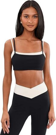 L*Space Kelly Bra Womens Clothing Black/Cream : SM, Nylon/Spandex