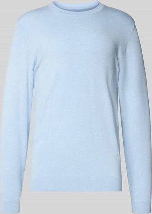 Mc Neal Strickpullover mit gerippten Abschlüssen in Hellblau Melange, Größe XXL