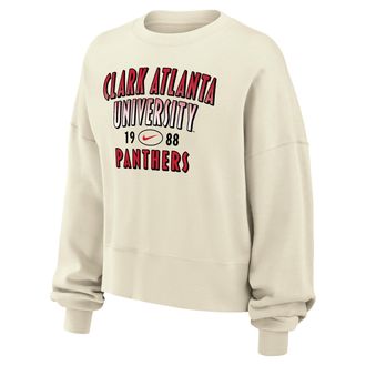 Nike Womens College (Clark-Atlanta University) Phoenix Fleece Crewneck Sweatshirt in White | W33302CLAU26-SAI