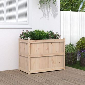 vidaXL Jardinera De Madera Maciza De Pino 90x50x70 Cm Vidaxl