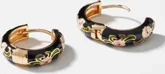 Simons Womens Mythical flower Hoop Earrings