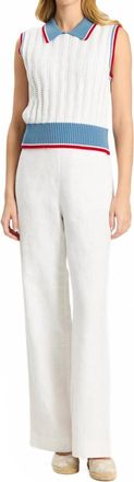 Tyler B&ouml;e Holly Pointelle Polo Sweater In White