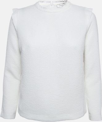 Sandro White Gauze Long Sleeve Top
