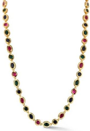 Chloe and Madison Cubic Zirconia Tennis Necklace in Gold at Nordstrom Rack