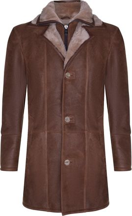 Infinity Leather Mens Warm Shearling Sheepskin Leather Coat-Florence