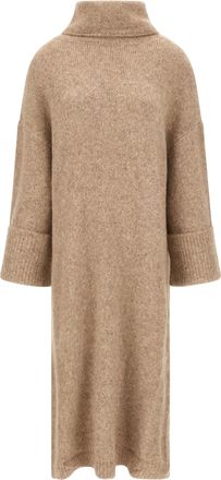 Entire studios Beige Alpaca Leather Midi Womens Dress