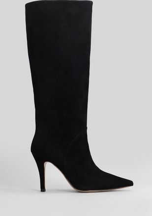 Lola Cruz High Heels Boots In Black Suede