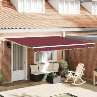 vidaXL Toldo Retr&aacute;ctil Manual Burdeos 400x300 Cm Vidaxl