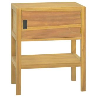 Berkfield Home Bathroom Cabinet 60x40x75 cm Solid Wood Teak in Brown | Size: 60 x 40 x 75 cm