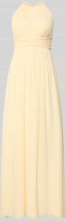 Jake*s Abendkleid mit Raffungen in Hellgelb, Gr&ouml;&szlig;e 32