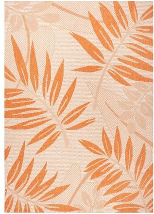 Jonathan Y Designs Havana Tropical Palm Leaf Indoor/Outdoor Area Rug in Cream/orange at Nordstrom, Size 2Ft 0In X 8Ft 0In