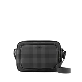 Burberry Charcoal Paddy Check Leather Messenger Bag