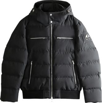 Moose Knuckles hooded zip-up jacket - men - Polyester/Down/Polyester/Feather - XXXL - Black