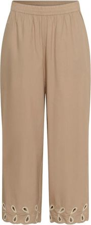 Soaked In Luxury Amara Eyelet Pant - Dames - Vrijetijds broeken - Beige - S - Katoen - Broeken