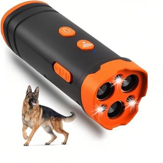 OEM Repelente Ultras&oacute;nico Para Perros Con Linterna Led Port&aacute;til, Dispositivo De Entrenamiento Antiladridos De Tres Cabezales, Duradero Y De Larga Duraci&oacute;n