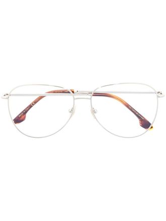 Victoria Beckham pilot-frame glasses - women - Metal (Other)/Acetate - 57 - Silver
